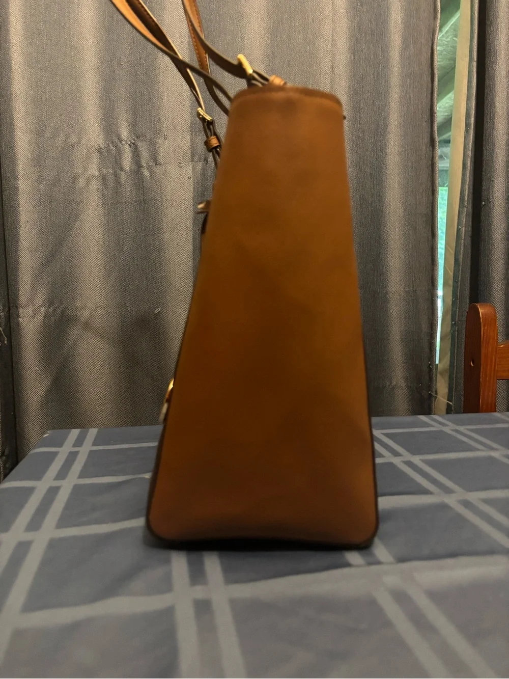 Michael Kors Brown and Tan Tote with MK Charm